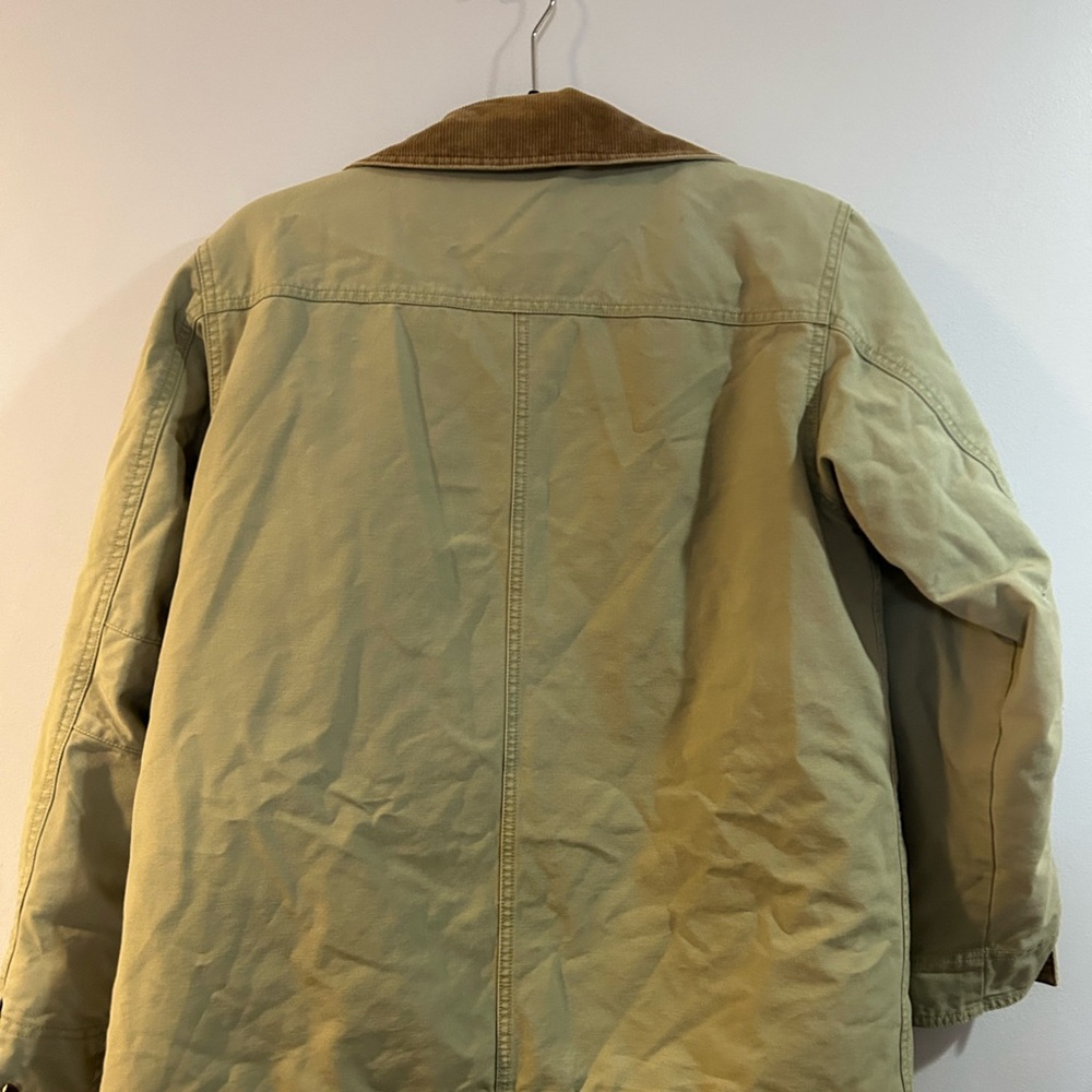 L.L. Bean Olive Field Jacket with Brown Corduroy Collar - Picture 9 of 10
